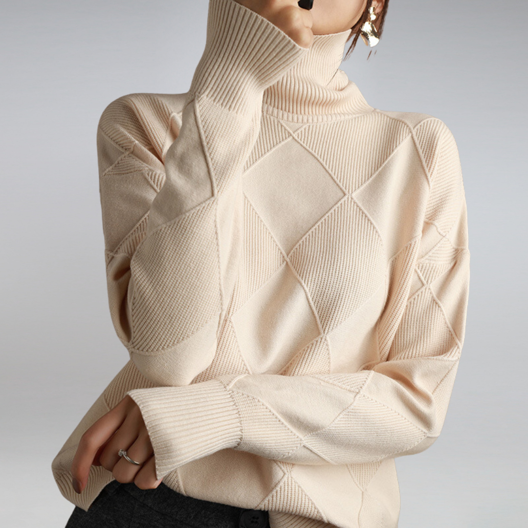 Sweater Women - Cashmere Knit Soft Sweater with Turtleneck