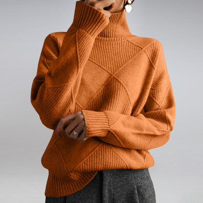 Sweater Women - Cashmere Knit Soft Sweater with Turtleneck