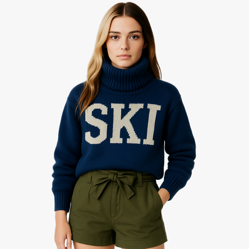 Pull en maille à col roulé tendance hiver