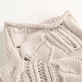 Soft Cable Knit Sweater with Turtleneck and Pointelle Detail