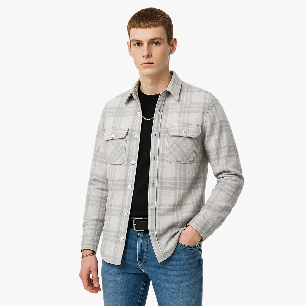 Chemise à carreaux décontractée pour homme