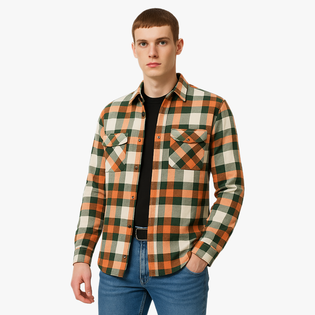 Chemise à carreaux décontractée pour homme