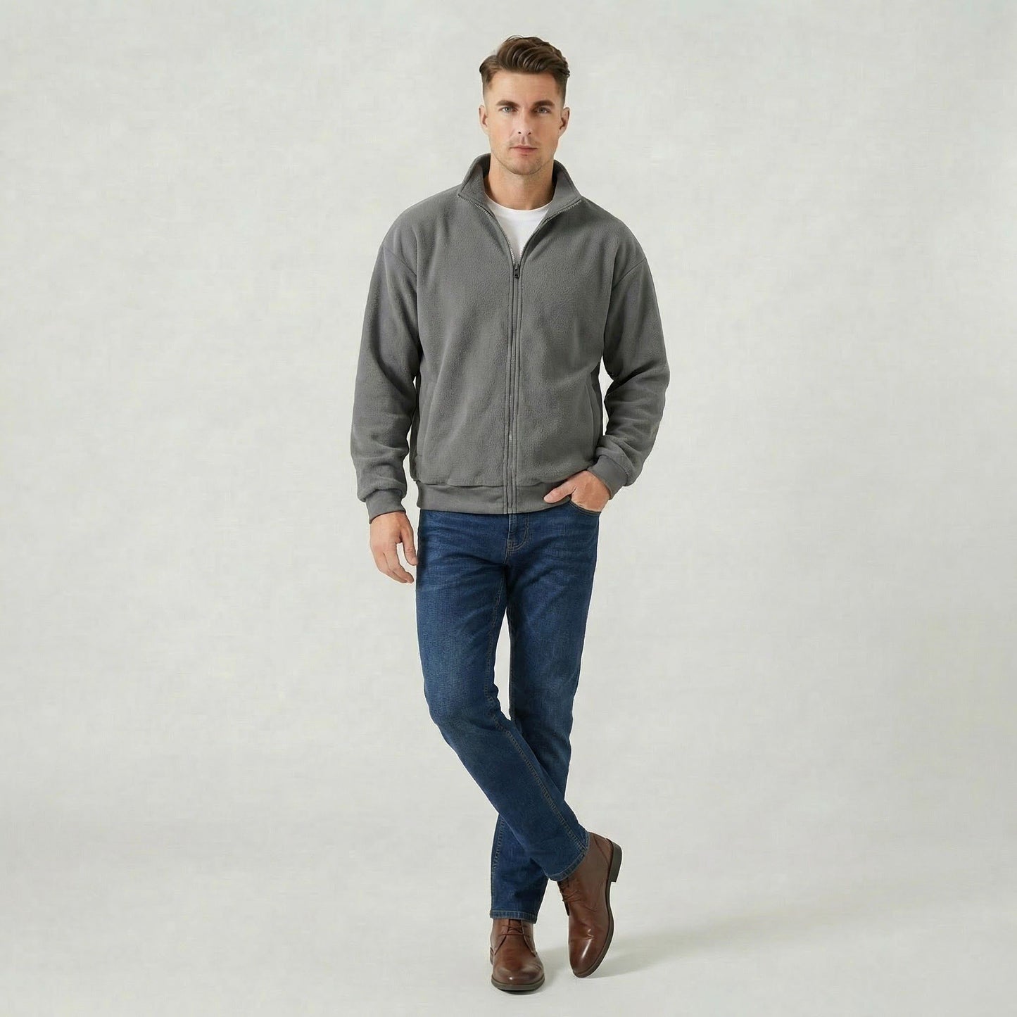 Pull Homme Classique à Manches Longues Coupe Décontractée Douce