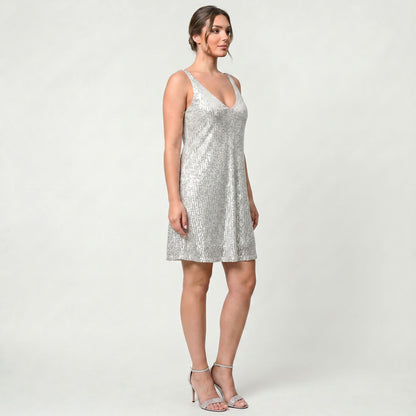 Robe nuisette scintillante pour femme à taille marquée pour soirées élégantes