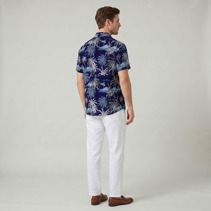 Chemise Fleurie Respirante Homme à Manches Courtes Style Décontracté d’Été