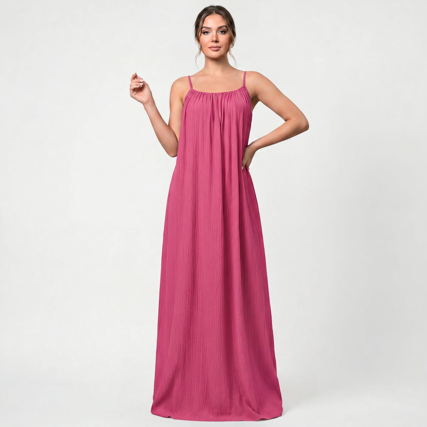 Robe longue d’été pour femme, légère, respirante et sans manches