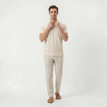 Polo Homme Coupe Slim à Col Zippé pour l’Été