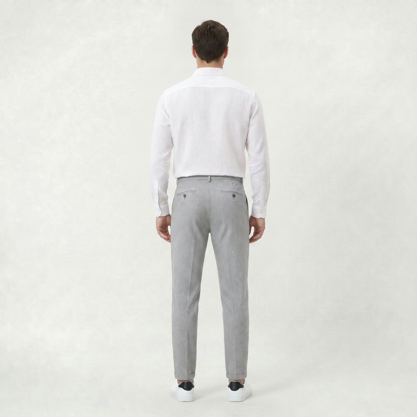 Pantalon Habillé Homme Coupe Droite Classique Business Casual Gris
