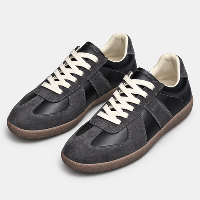 Men's German Army Trainers - Genuine Leather Sneakers