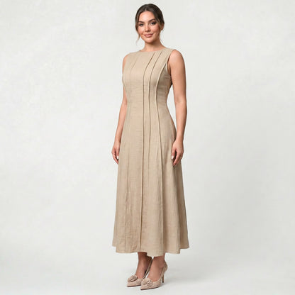 Robe Longue Sans Manches de Luxe pour Femme Coupe Élégante d’Inspiration Classique