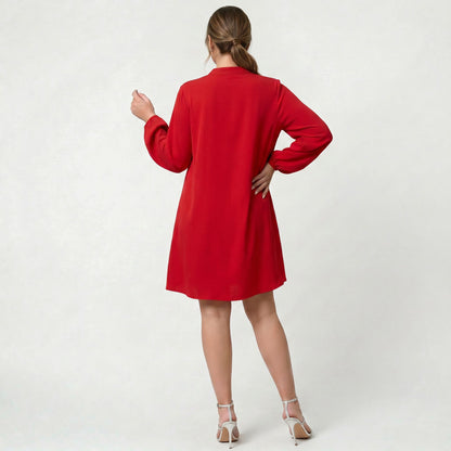Robe Midi Intemporelle à Manches Longues pour Femme Élégante et Classique
