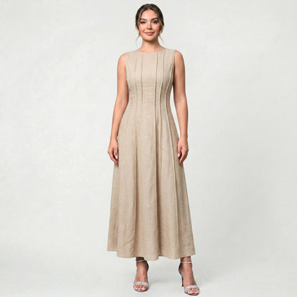 Robe Longue Sans Manches de Luxe pour Femme Coupe Élégante d’Inspiration Classique