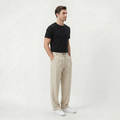 Pantalon habillé coupe décontractée pour homme Pantalon casual léger