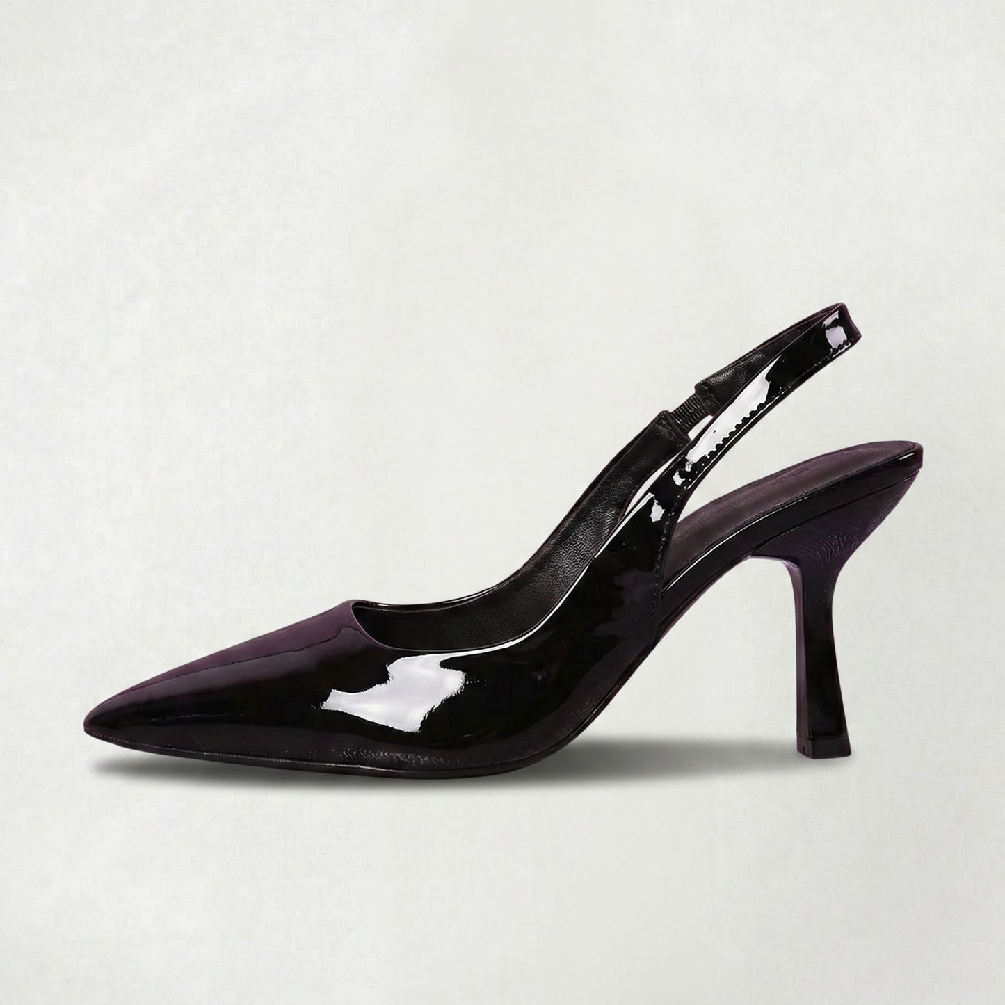 Escarpins Slingback de Luxe en Cuir Verni à Bout Pointu pour Femme