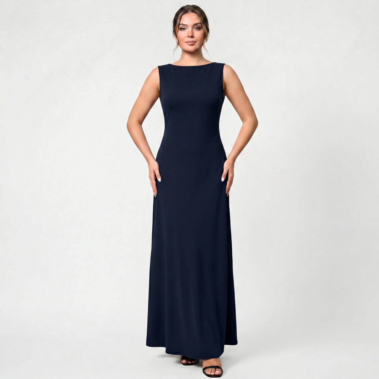 Robe midi coupe A à manches courtes pour femme, légère et décontractée