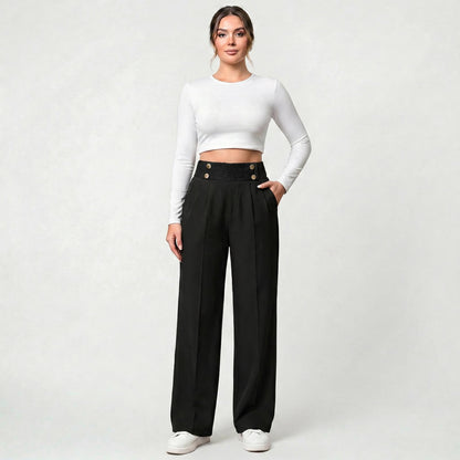 Pantalon large décontracté pour femme coupe ample respirante usage quotidien