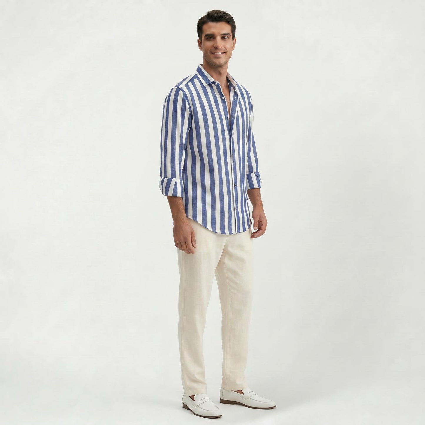 Chemise homme rayée coupe slim au style intemporel
