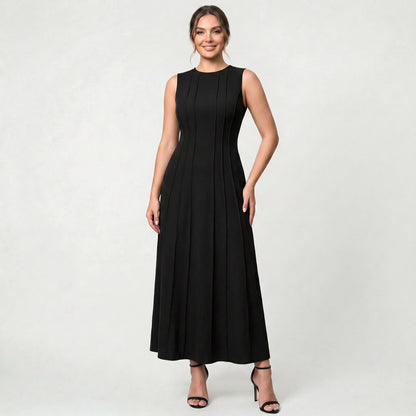 Robe Longue Sans Manches de Luxe pour Femme Coupe Élégante d’Inspiration Classique