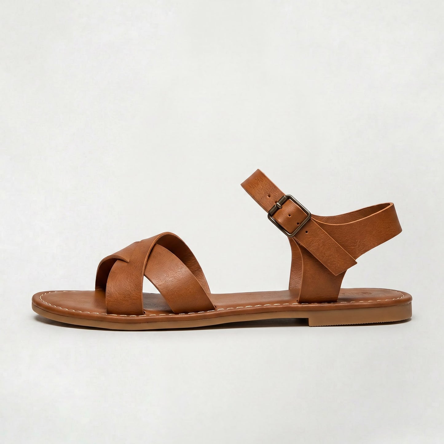 Sandales rétro à lacets pour femme, plates, légères et confortables