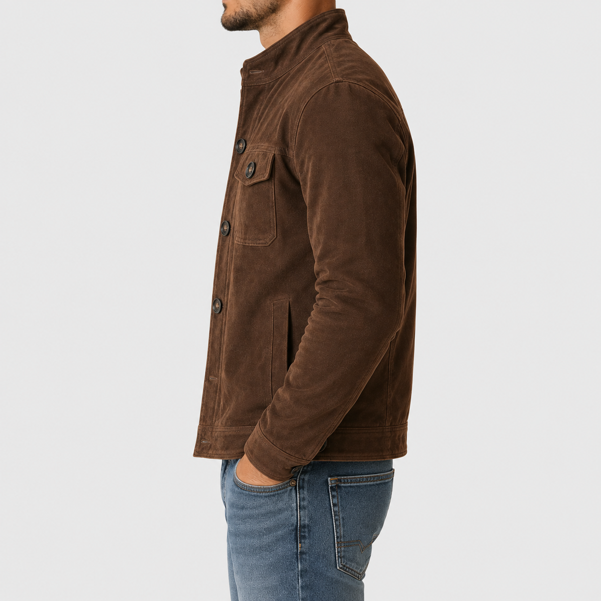 Men's Casual Jacket - Faux Suede Style Regular Fit