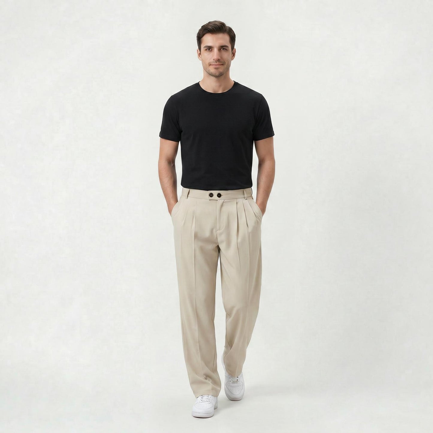 Pantalon habillé coupe décontractée pour homme Pantalon casual léger