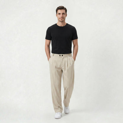 Pantalon habillé coupe décontractée pour homme Pantalon casual léger