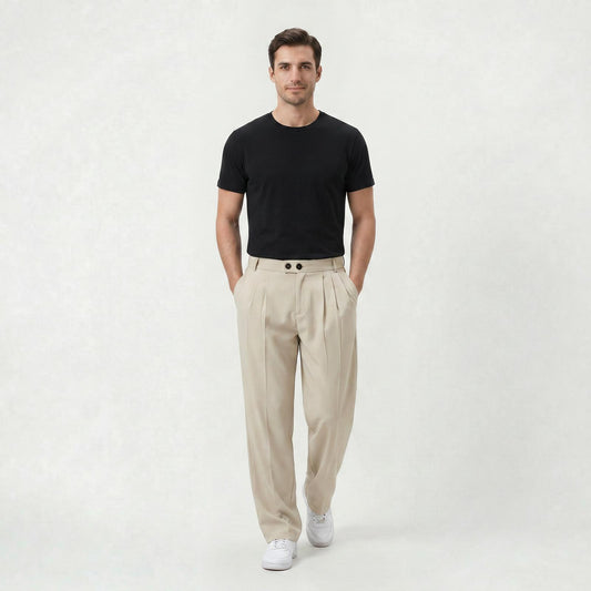 Pantalon habillé coupe décontractée pour homme Pantalon casual léger