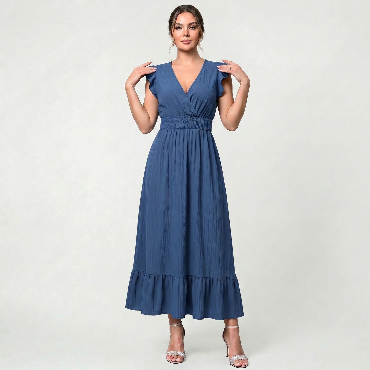 Robe Longue Sans Manches Femme Style Soirée Minimaliste Raffiné