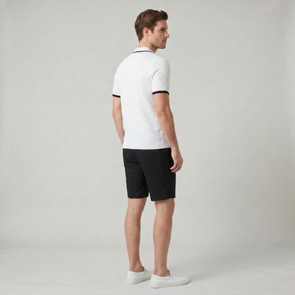 Chemise Jacquard Homme à Manches Courtes Coupe Slim Légère
