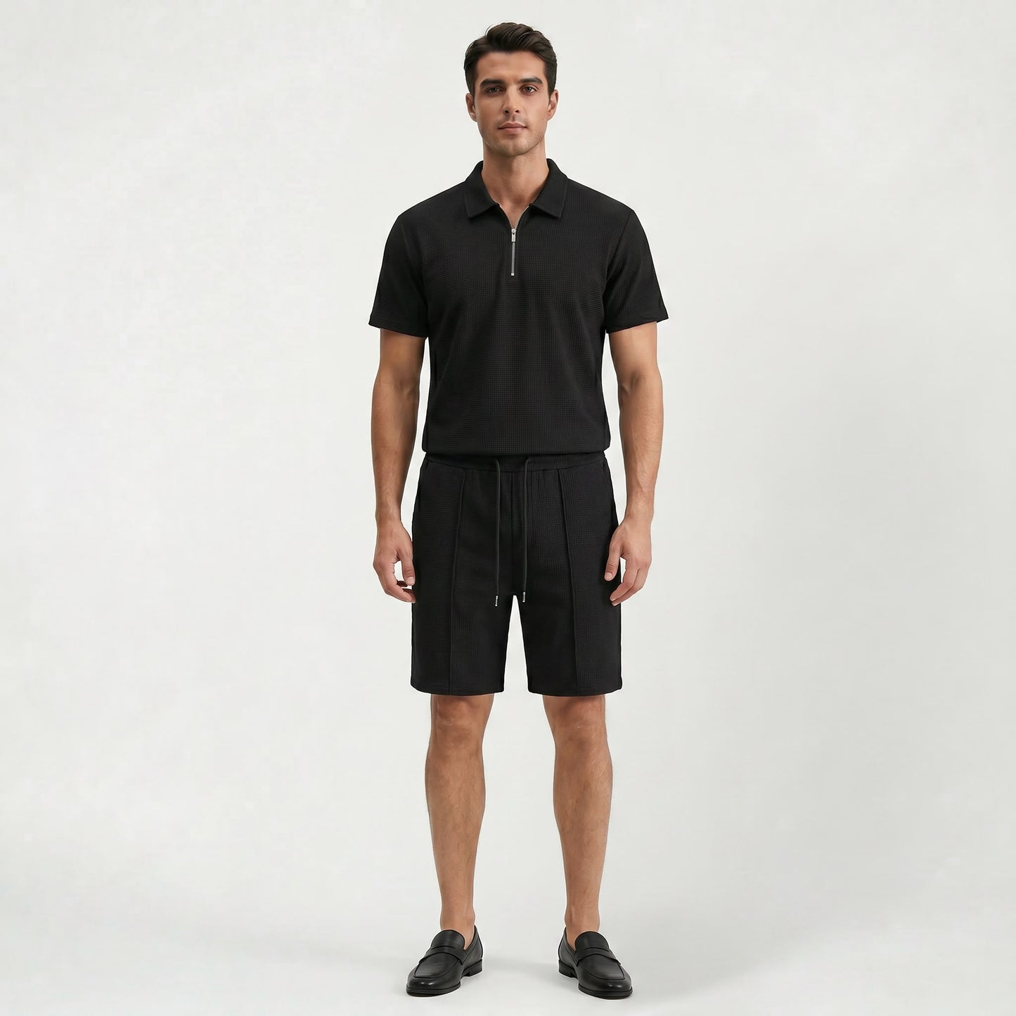 Ensemble décontracté deux pièces pour homme avec short, tenue légère d’été