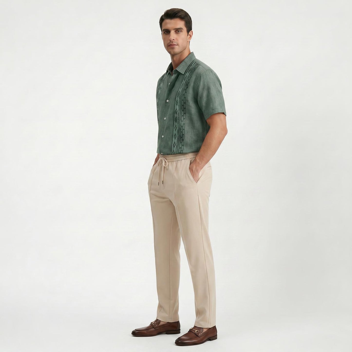 Pantalon décontracté homme coupe slim stretch confort au quotidien