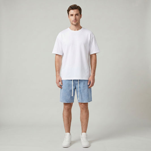 Short en denim léger pour homme avec taille stretch  idéal pour l’été
