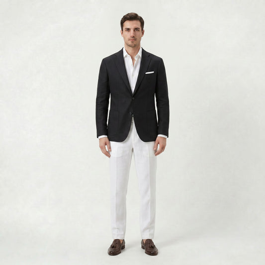 Blazer Homme Slim Fit Intemporel Veste Classique Sur Mesure