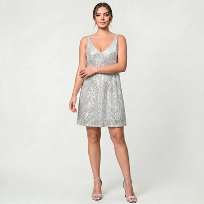 Robe nuisette scintillante pour femme à taille marquée pour soirées élégantes