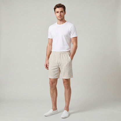Short de Détente Rayé pour Homme Léger et Confortable au Quotidien