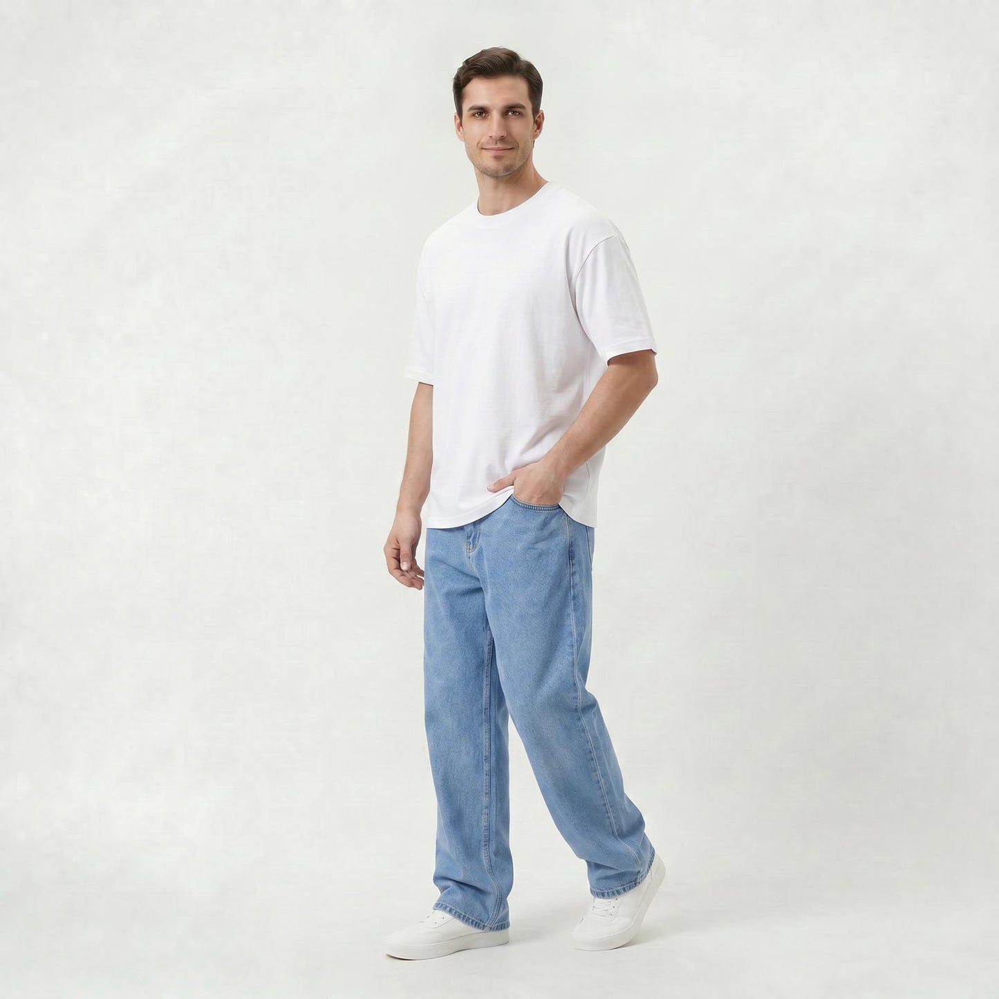 Jean Homme Coupe Ample en Denim Straight Confortable