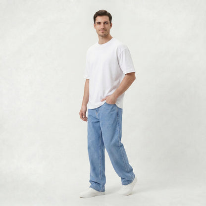 Jean Homme Coupe Ample en Denim Straight Confortable
