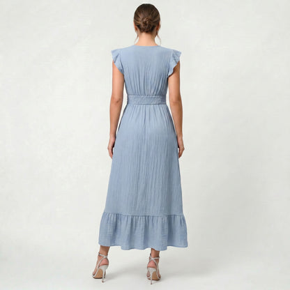 Robe Longue Sans Manches Femme Style Soirée Minimaliste Raffiné