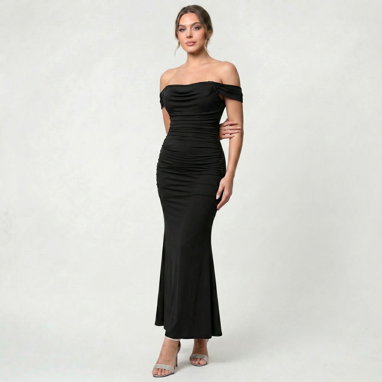 Robe Maxi Épaules Dénudées pour Femme pour Mariages et Réceptions