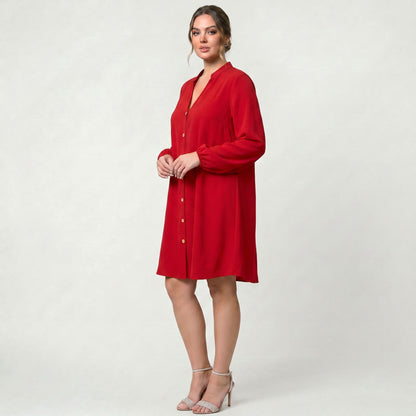 Robe Midi Intemporelle à Manches Longues pour Femme Élégante et Classique