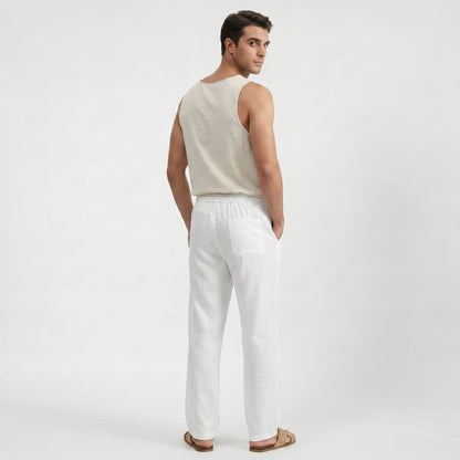 Pantalon classique homme en tissu léger, coupe décontractée intemporelle