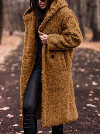 Fleece Coat, Warm Long Sherpa Outdoor Layer