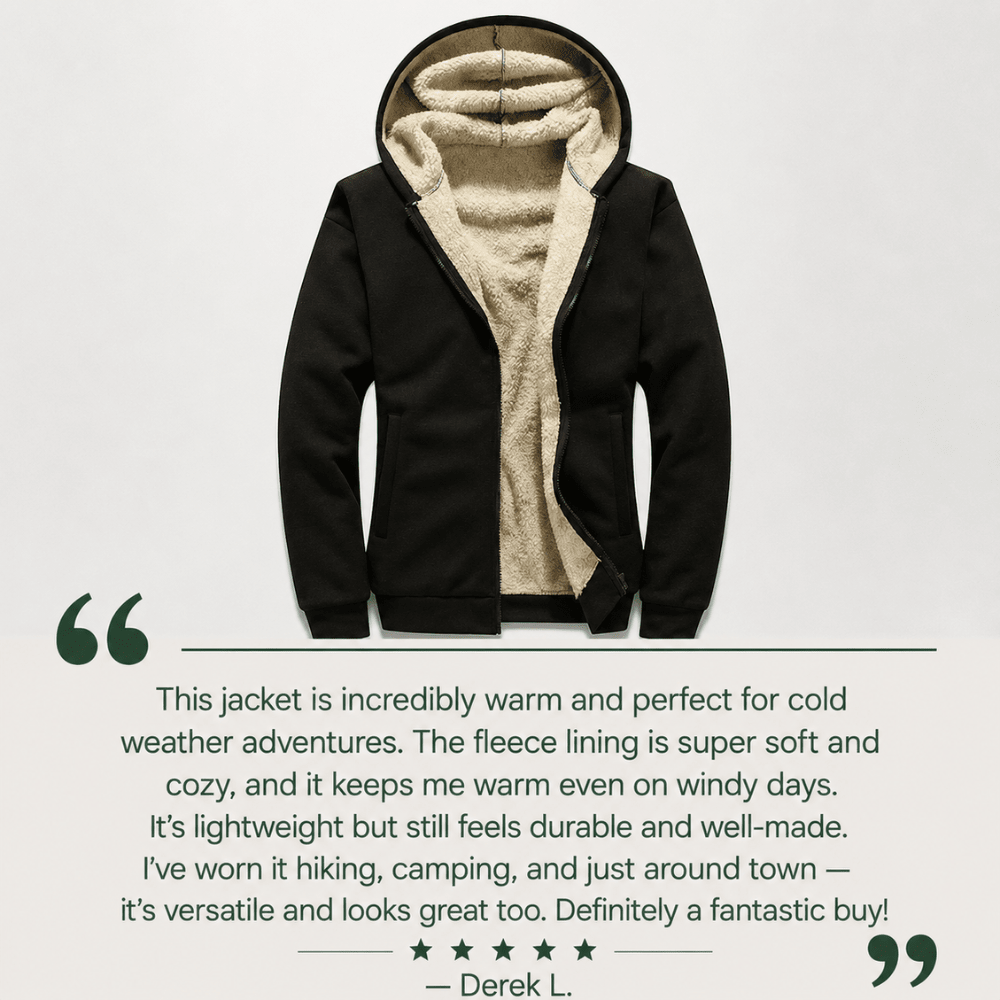 Fleece Hoodie – Sherpa-Lined Men’s Winter Layer