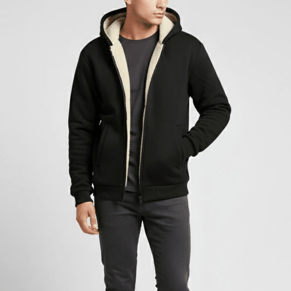 Fleece Hoodie – Sherpa-Lined Men’s Winter Layer