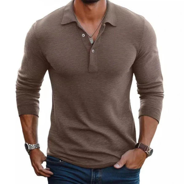 Polo pour hommes Manches longues Slim Look Casual