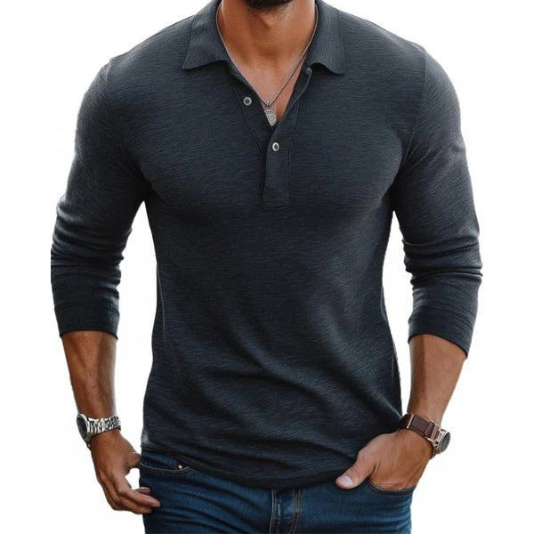 Polo pour hommes Manches longues Slim Look Casual