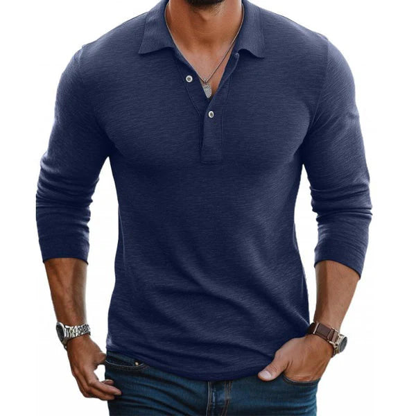 Polo pour hommes Manches longues Slim Look Casual