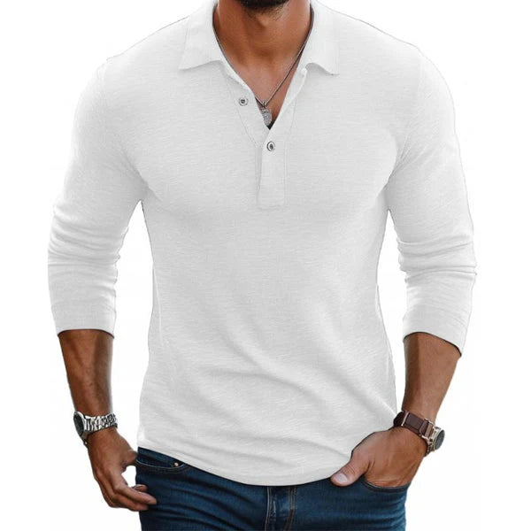 Polo pour hommes Manches longues Slim Look Casual
