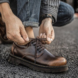 Oxford Shoes Leather Lace-Up for Men