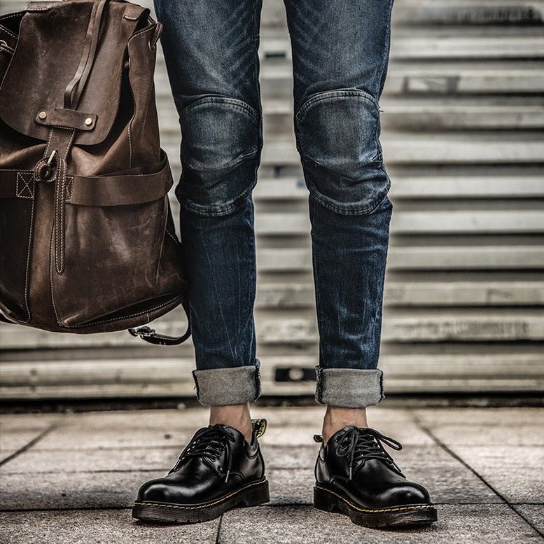 Oxford Shoes Leather Lace-Up for Men